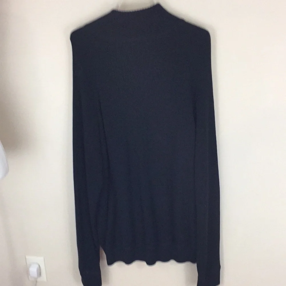Polo Jean Company Ralph Lauren Navy Ribbed Quarter Zip Heavy Cotton Sweater XXL